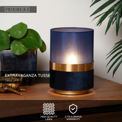 Lucide EXTRAVAGANZA TUSSE stolní lampa Ø15 cm 1xE14 modrá