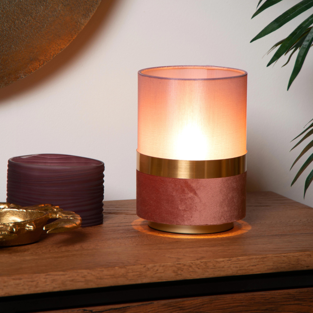 Lucide EXTRAVAGANZA TUSSE stolní lampa Ø15 cm 1xE14 růžová