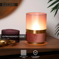 Lucide EXTRAVAGANZA TUSSE stolní lampa Ø15 cm 1xE14 růžová