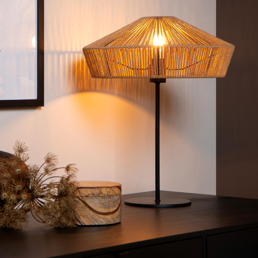 Lucide YUNKAI stolní lampa Ø 40 cm 1xE27 světlé dřevo