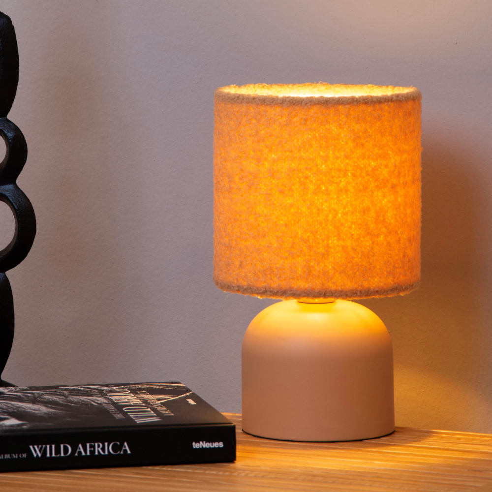 Lucide WOOLLY stolní lampa Ø 16 cm 1xE14 okrově žlutá