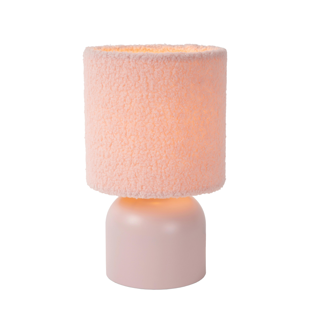 Lucide WOOLLY stolní lampa Ø 16 cm 1xE14 růžová