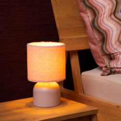 Lucide WOOLLY stolní lampa Ø 16 cm 1xE14 růžová
