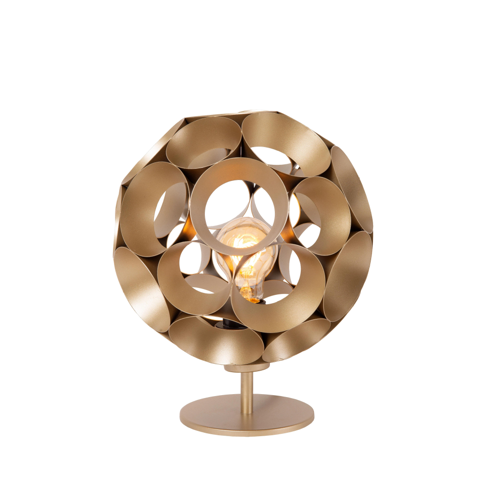 Lucide HANNELORE - Stolní lampa - Ø 25 cm - 1xE27 - zlatá / Mosazná