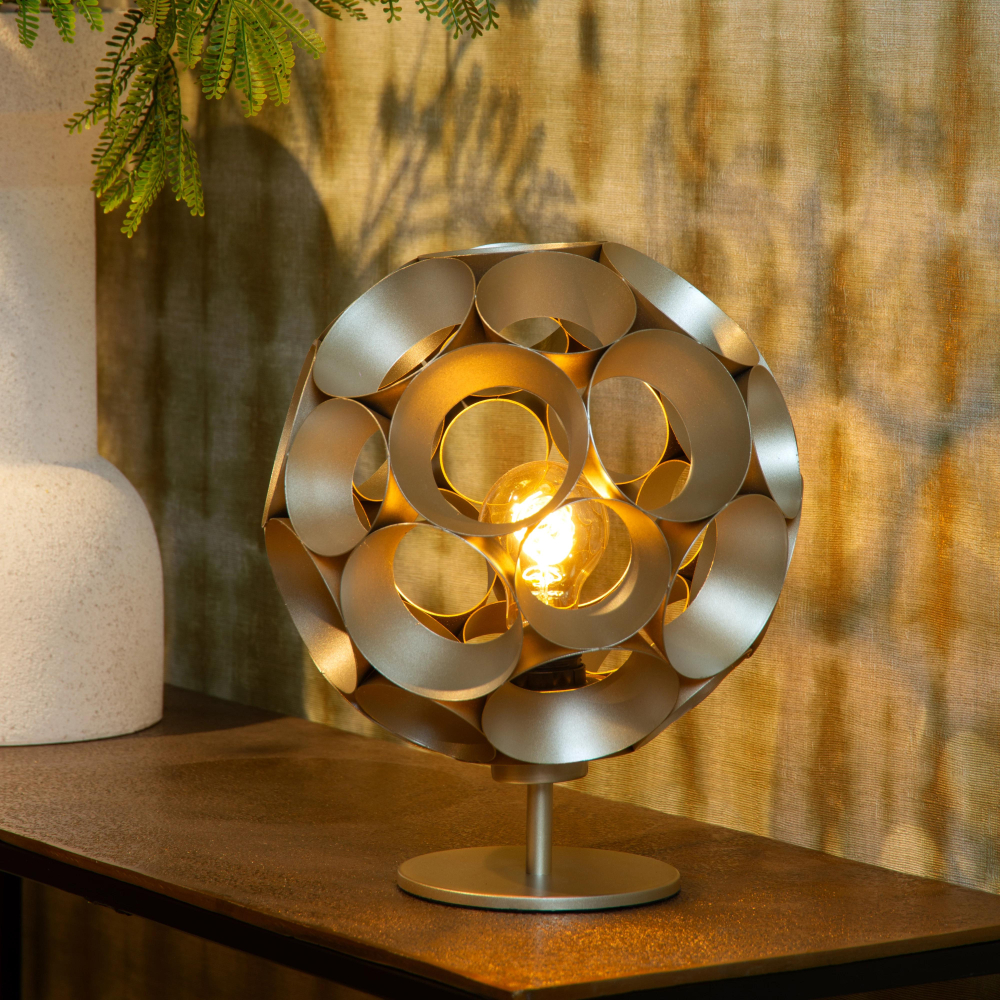 Lucide HANNELORE - Stolní lampa - Ø 25 cm - 1xE27 - zlatá / Mosazná