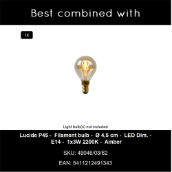 Lucide KENAN - stolní lampa - Ø 22 cm - 1xE14 - dřevo