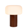 Lucide KENAN - stolní lampa - Ø 22 cm - 1xE14 - dřevo