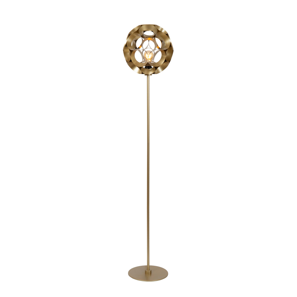 Lucide HANNELORE - Stojací lampa - Ø 30 cm - 1xE27 - zlatá / Mosaz