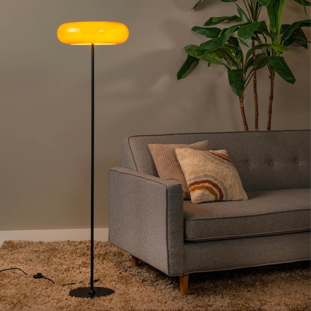 Lucide SENTINO - Stojací lampa - Ø 40 cm - 3xG9 - Oranžová