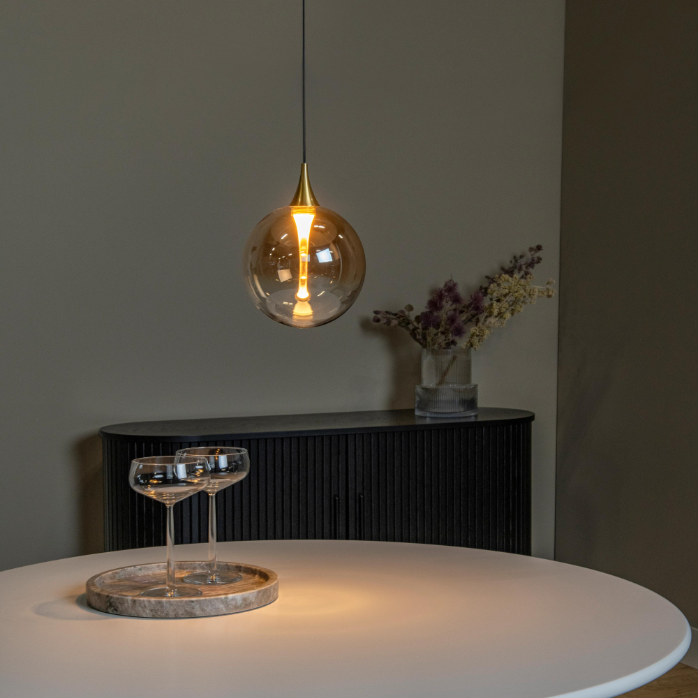 Lucide GISELA - Závěsné světlo - Ø 16 cm - LED - 1x5W 2700K - Jantarová