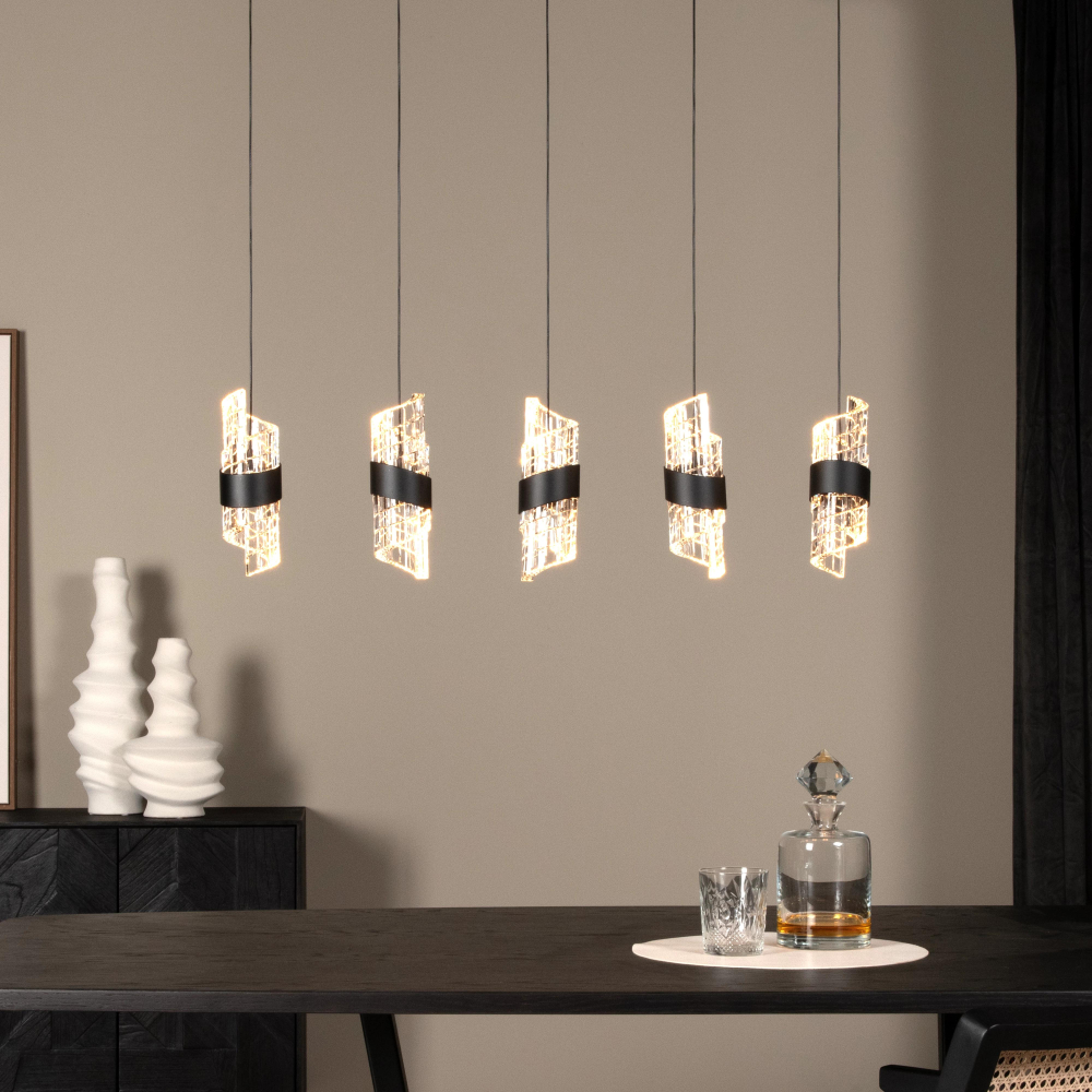 Lucide KLIGANDE - Závěsné svítidlo - LED stmívatelné - 5x7,8W 2700K - Černá