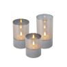 Lucide VELAS - Stolní lampa - Baterie - Ø 8 cm - LED - 3x0,2W 2700K - šedá - Sada 3 ks