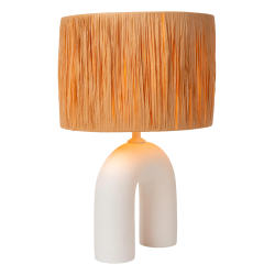 Lucide RONDA - Stolní lampa - 1xE27 - Dřevo/Bílá