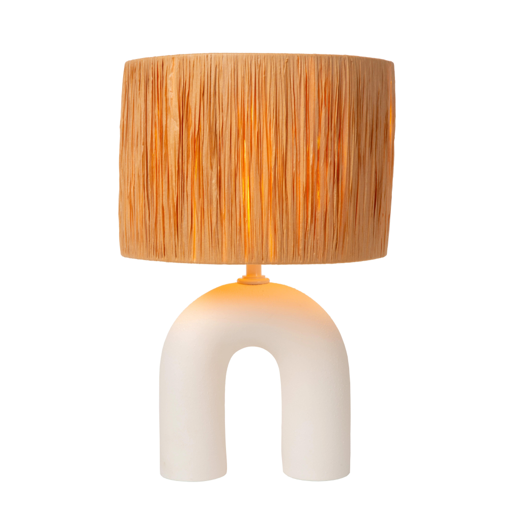 Lucide RONDA - Stolní lampa - 1xE27 - Dřevo/Bílá
