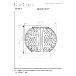 Lucide CINTRA - dobíjecí stolní lampa -  D9 cm - LED - 1,5W 2700K - 3 kroky stmívání - Transparant