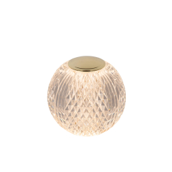 Lucide CINTRA - dobíjecí stolní lampa - D11 cm - LED - 2W 2700K - 3 kroky stmívání - Transparant