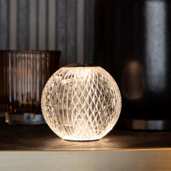 Lucide CINTRA - dobíjecí stolní lampa - D11 cm - LED - 2W 2700K - 3 kroky stmívání - Transparant