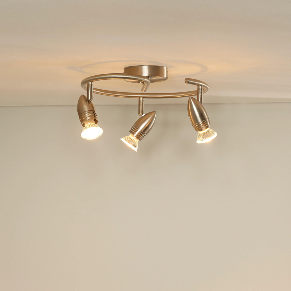 Lucide CARO-LED - stropní svítidlo - Ø 31 cm - LED - GU10 - 3x5W 2700K - Chrom 13955/14/12