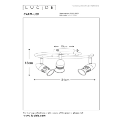Lucide CARO-LED - stropní svítidlo - Ø 31 cm - LED - GU10 - 3x5W 2700K - Chrom 13955/14/12