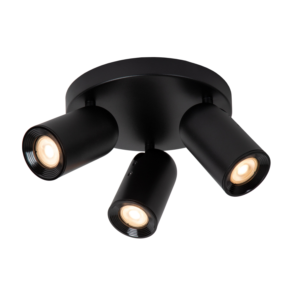 Lucide PUNCH stropní bodové svítidlo - Ø 21 cm - 3xGU10 - černá
