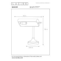 Lucide BANKER - stolní lampa -Bronz 17504/01/03