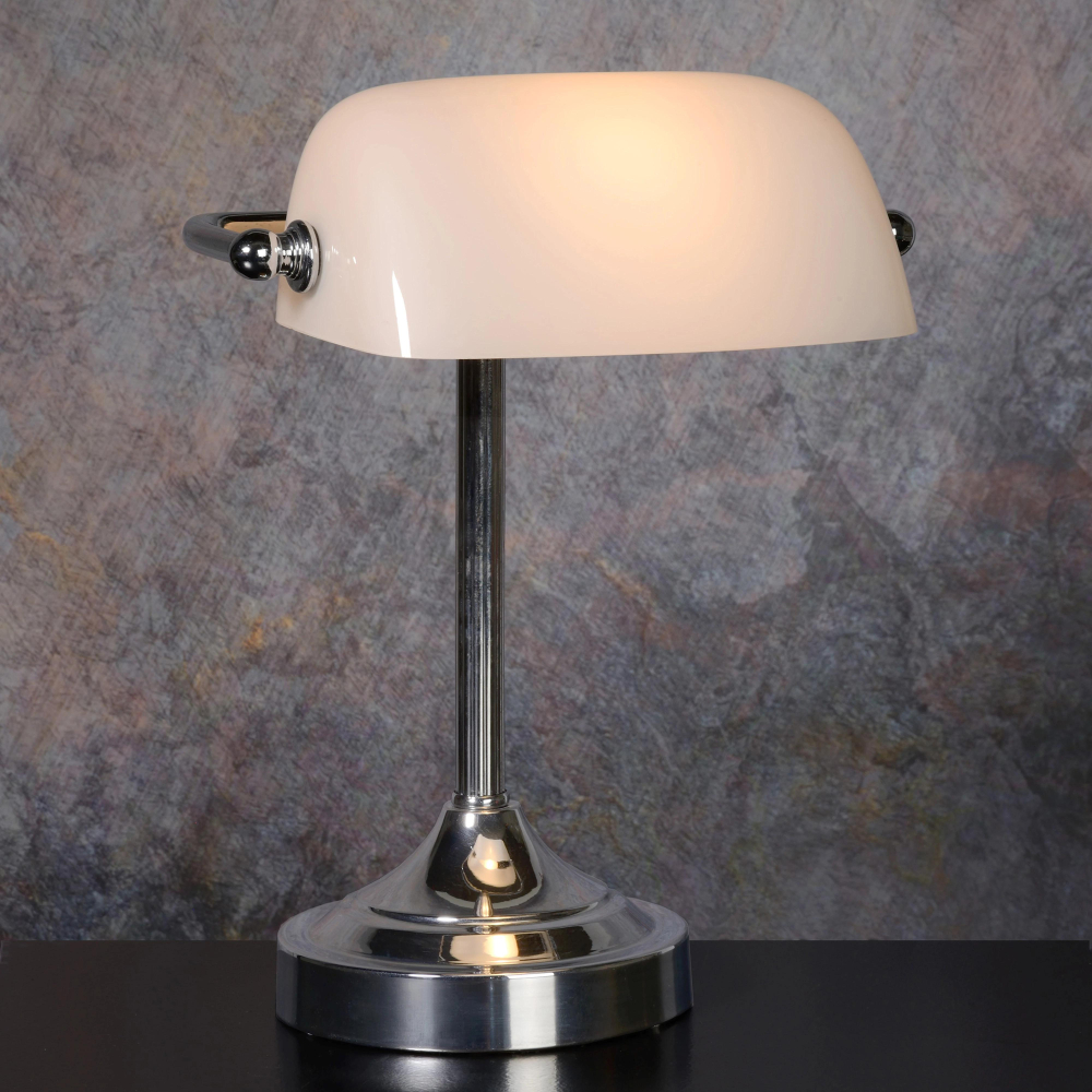 Lucide Banker - stolní lampa - Chrom 17504/01/11