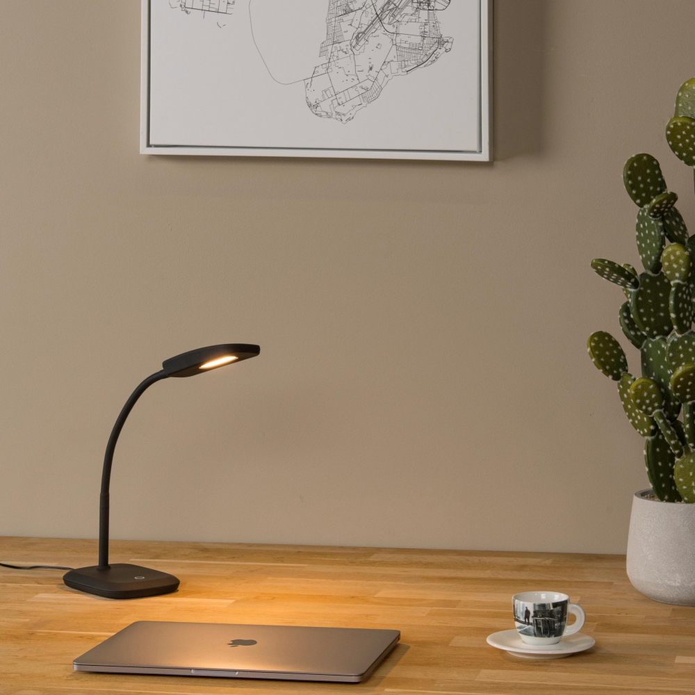 Lucide TESSA - Stolní lampa - LED stmívatelné - 1x3,2W 3000K - Černá
