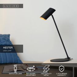 Lucide HESTER - stolní lampa - GU10 - Černá 19600/01/30