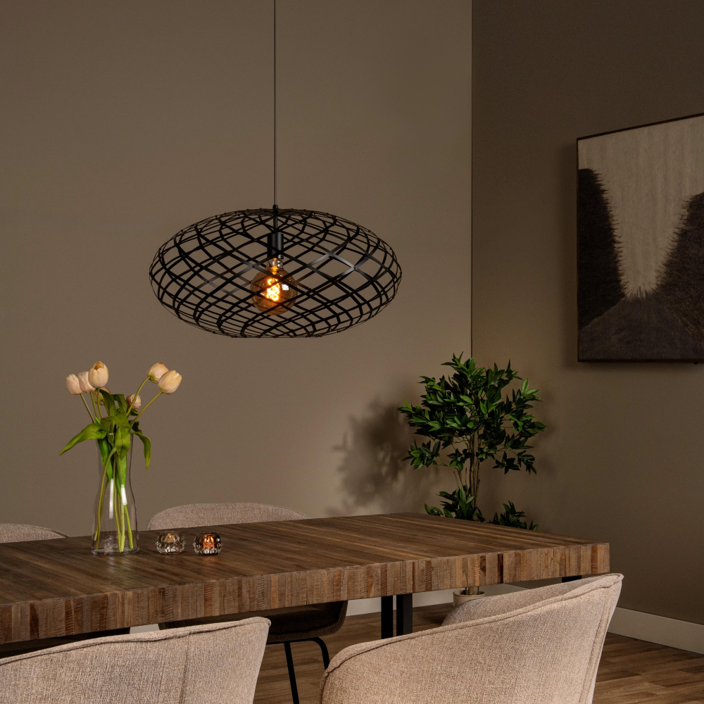 Lucide 21417/65/30 WOLFRAM svítidlo závěsné  E27 Ø 65cm černá