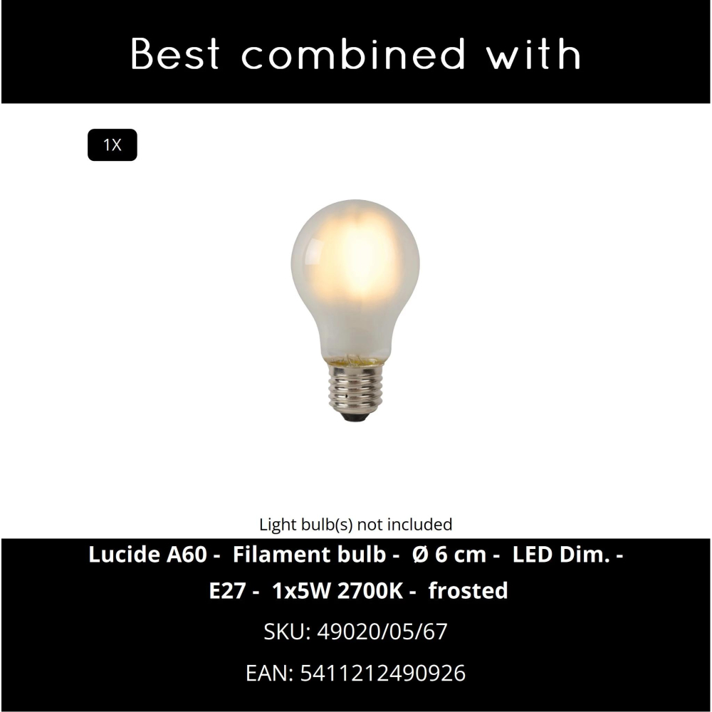 Lucide ELYSEE - Stolní lampa - Ø 30 cm - 1xE27 - Opál
