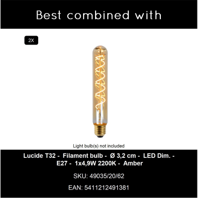 Lucide FOLD - Stojací lampa - Ø 20 cm - 2xE27 - Bílá