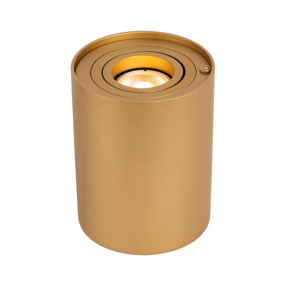 Lucide TUBE - Stolní lampa - Ø 9,6 cm - LED Rozm. - GU10 - 1x5W 2600K/2800K - 3 kroky stmívání - zlatá / Mosaz