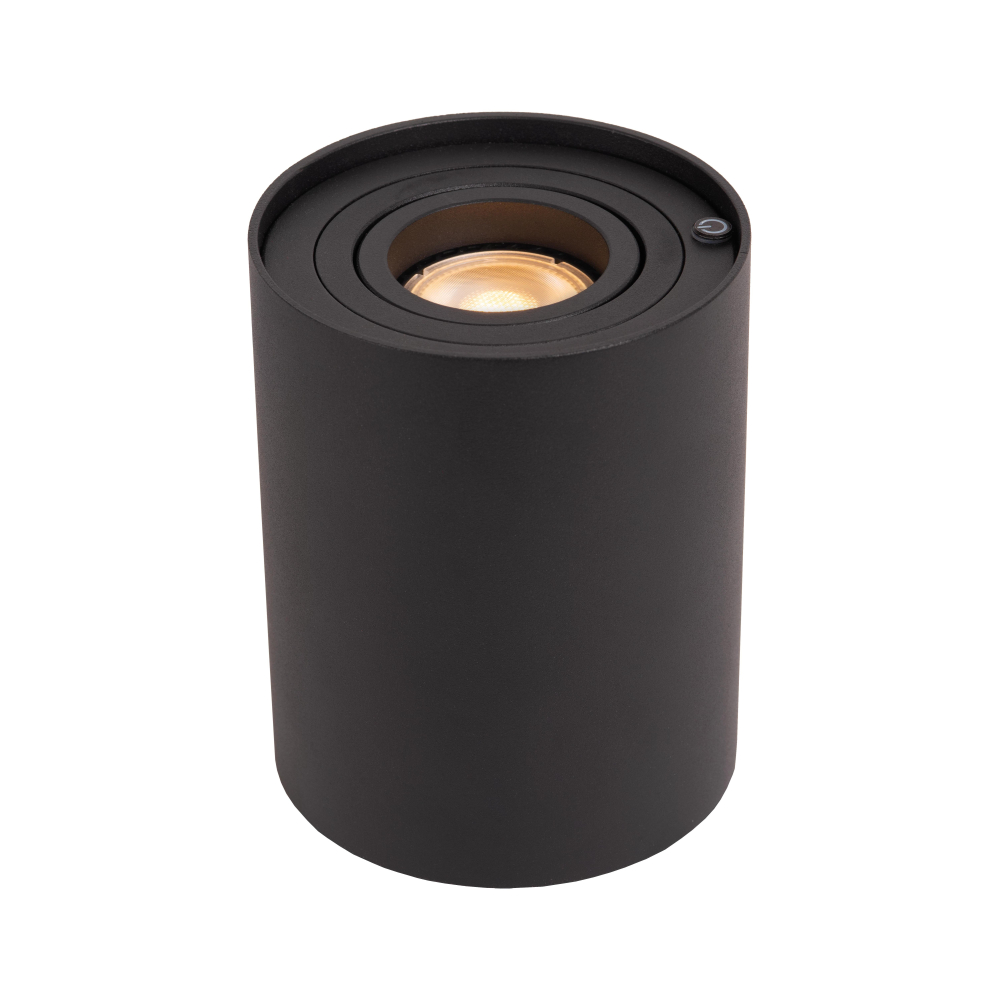 Lucide TUBE - Stolní lampa - Ø 9,6 cm - LED Rozm. - GU10 - 1x5W 2600K/2800K - 3 kroky stmívání - Černá