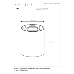 Lucide TUBE - stolní lampa - Ø 9,6 cm- LED 3 kroky stmívání - GU10 - 1x5W 2600K/2800K - bílé