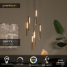 Lucide GRIFFITH - Závěsné svítidlo - Ø 38 cm - LED Rozm. - 6x7,6W 2700K/4000K - Bronz