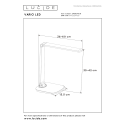 Lucide VARIO LED - stolní lampa - stmívatelné - 1x8W 2700K - Bílá 24656/10/31