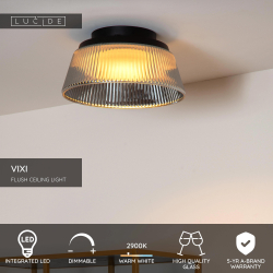 Lucide VIXI - stropní svítidlo - Ø 35 cm - LED Rozm. - 1x17,6W 2900K - Smoke Grey