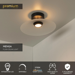 Lucide MENGA - stropní svítidlo - Ø 40 cm - LED Rozm. - 1x11W 2700K - Opál