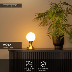 Lucide MOYA - Stolní lampa - Ø 12 cm - 1xG9 - zlatá / Mosaz
