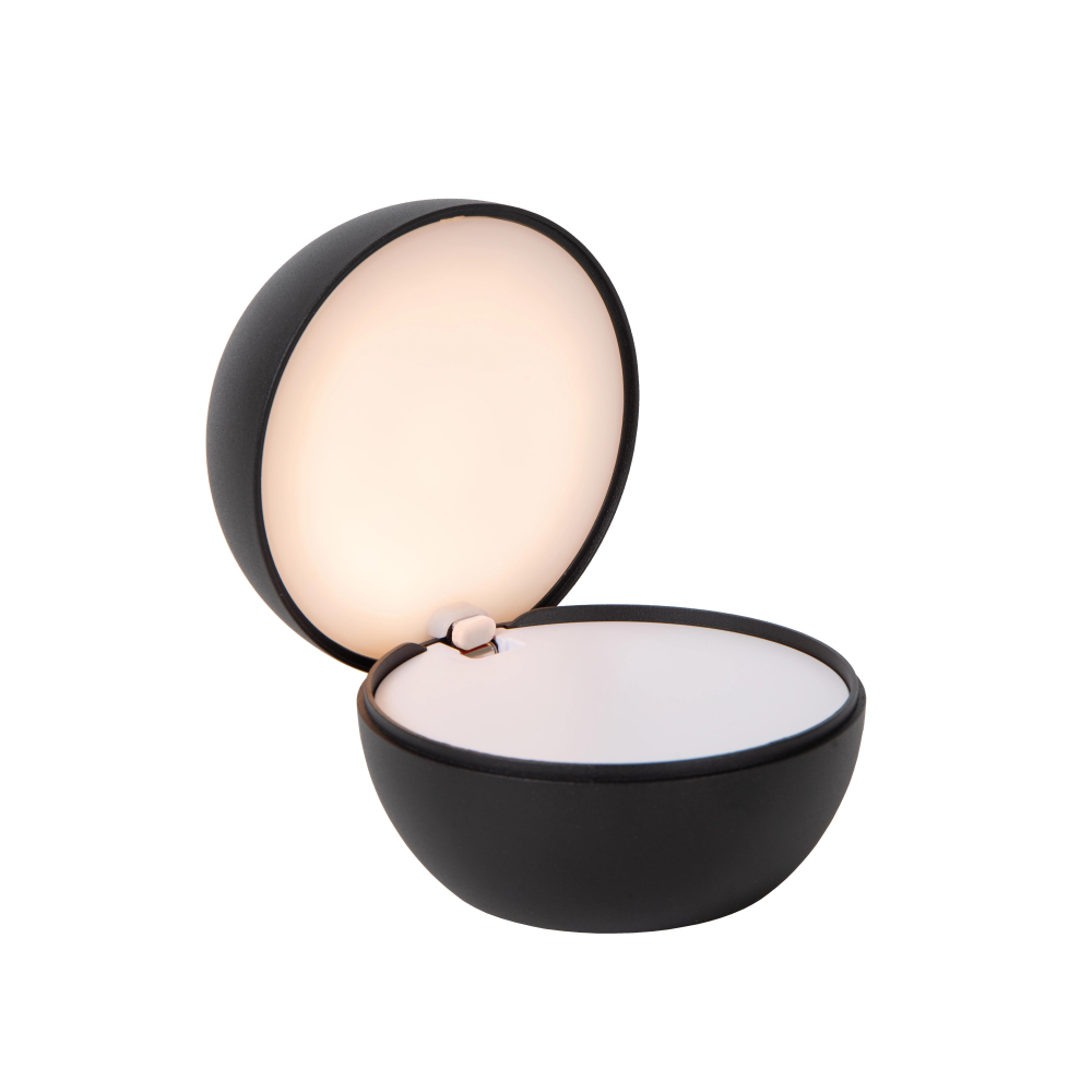 Lucide CLIPPER - Dobíjecí stolní lampa - Baterie - Ø 12 cm - LED - 1x2,2W 2700K - Černá