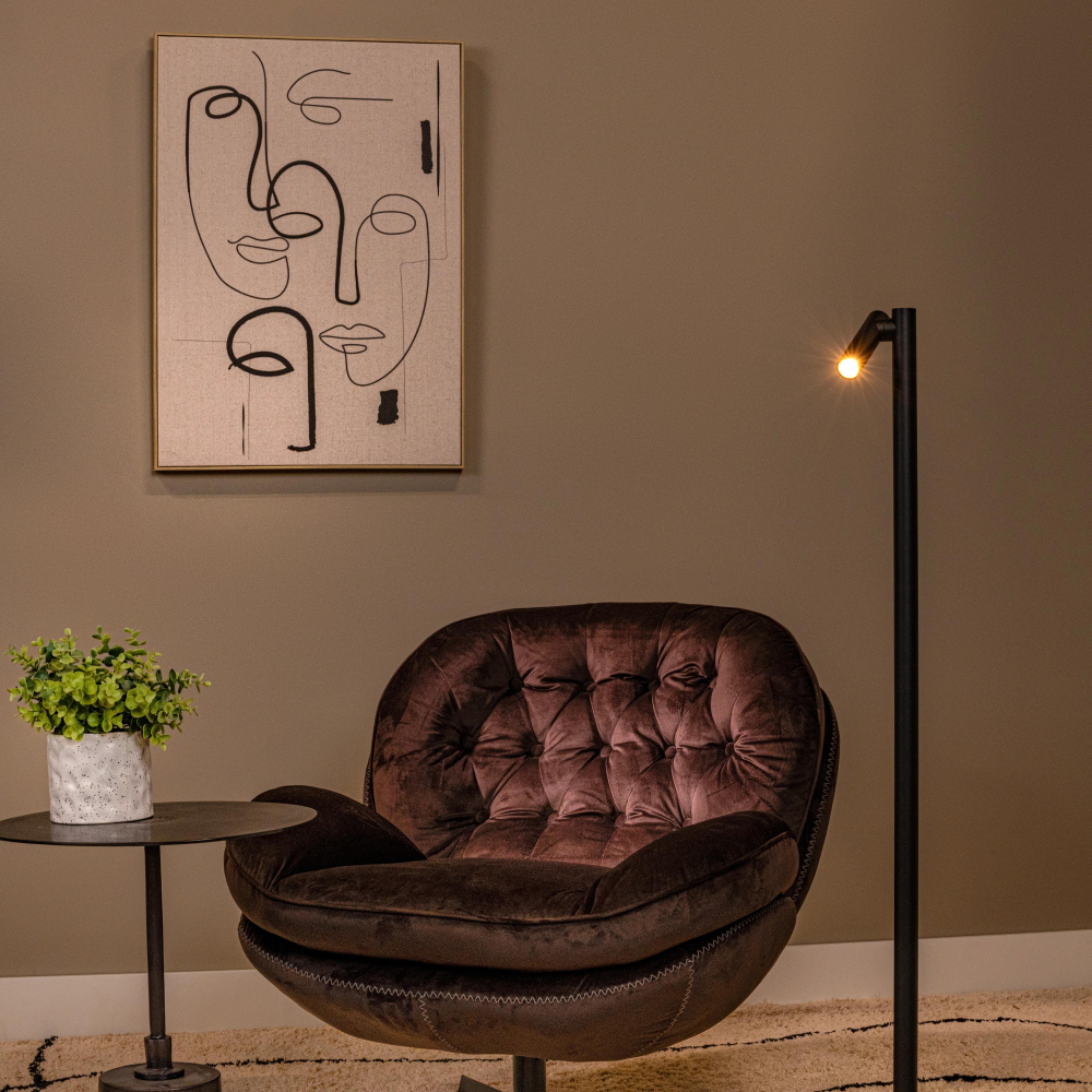 Lucide ANTRIM - Dobíjecí stojací lampa na čtení Vnitřní/venkovní - Baterie - LED stmívatelné - 1x2,2W 2700K - IP54 - černá