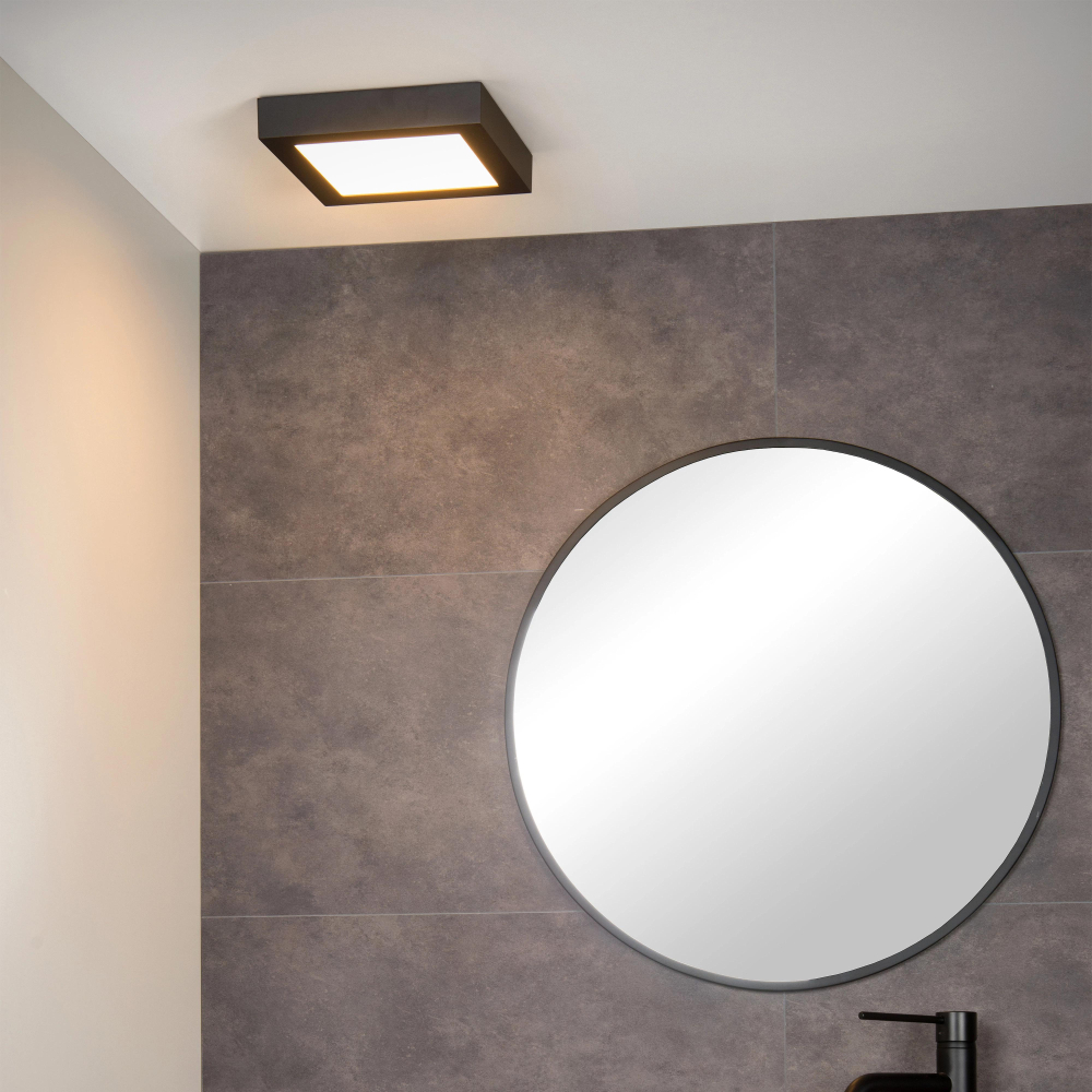 Lucide BRICE-LED stropní svítidlo - stmívatelné - 22W - IP44 - černé