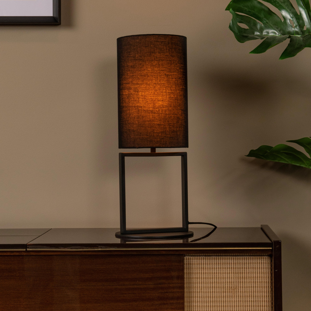 Lucide HERMAN - Stolní lampa - Ø 20 cm - 1xE27 - Černá