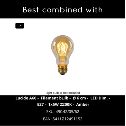 Lucide GREGORY stolní lampa 1xE27 černá