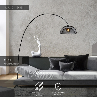 Lucide MESH - stoajcí lampa - 30773/01/30 - E27/60W - černá