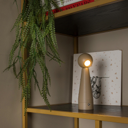 Lucide IPSOS - dobíjecí stolní lampa - baterie - LED stmívatelná - 1x3W 3000K/3200K - Taupe