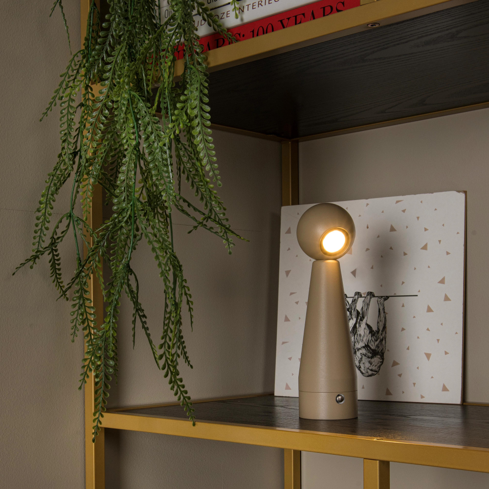Lucide IPSOS - dobíjecí stolní lampa - baterie - LED stmívatelná - 1x3W 3000K/3200K - Taupe