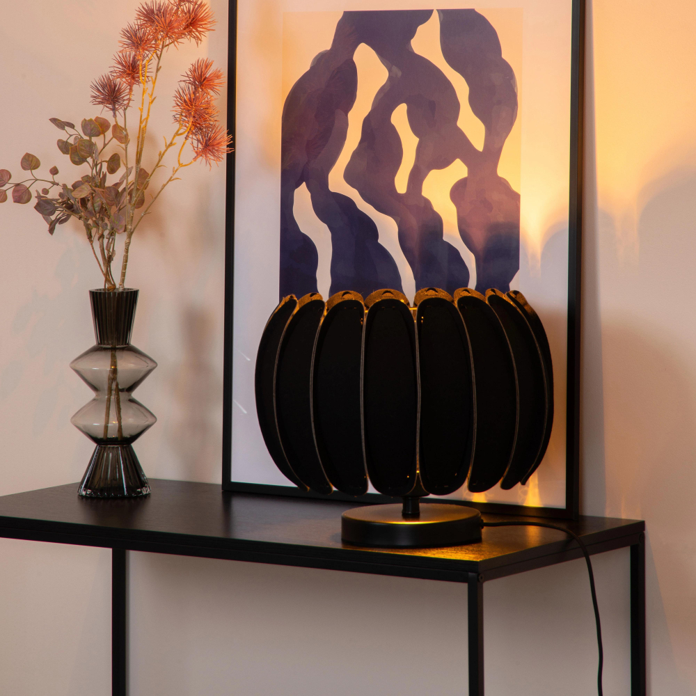 Lucide SPENCER - Stolní lampa - Ø 30 cm - 1xE27 - Černá