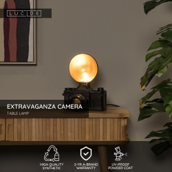 Lucide EXTRAVAGANZA CAMERA - Stolní lampa - 1xE14 - Černá