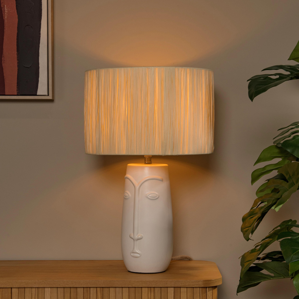 Lucide VISO - Stolní lampa - Ø 36 cm - 1xE27 - Bílá